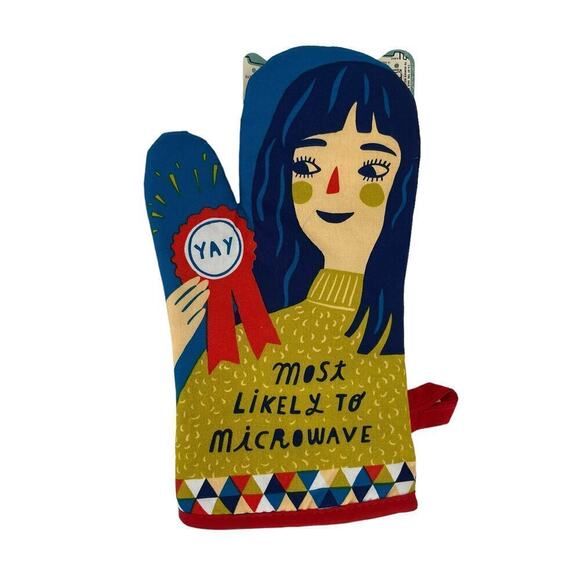 Blue Q Oven Mitt Most Likely to Microwave Colorful Triangle Print - Picture 2 of 7